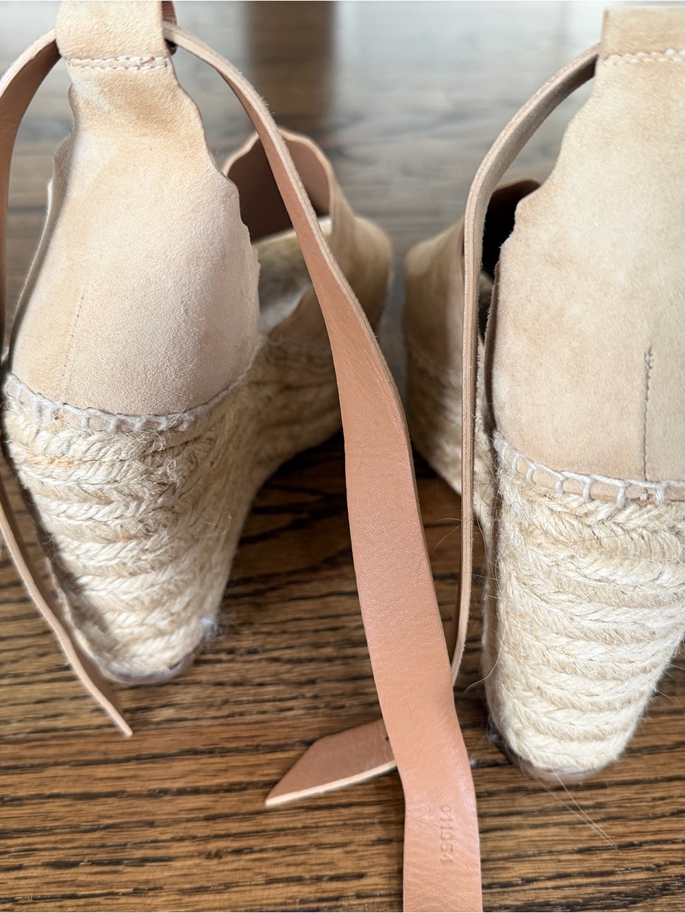 CHLOE Suede Espadrille Wedge Sandals - Beige - 39 - Picture 9 of 12